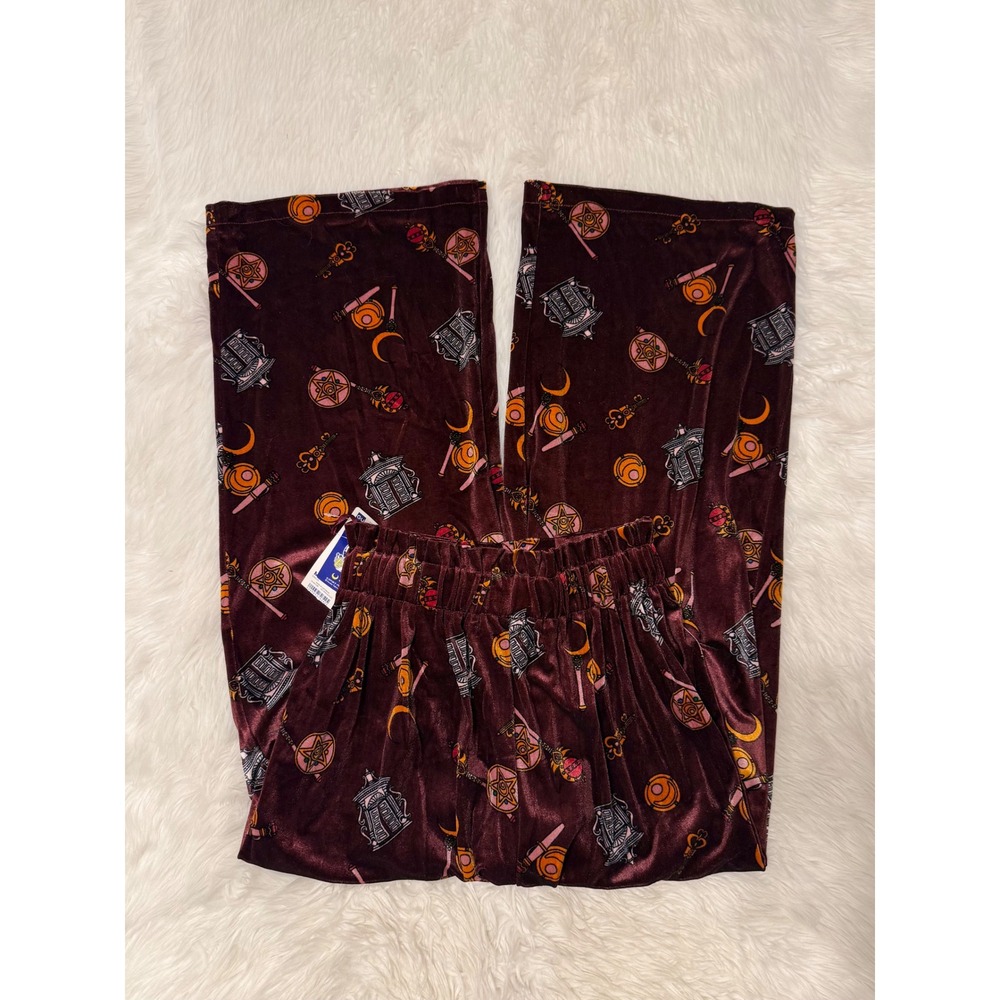 Sailor Moon x GU Velvet Dark Red Wide Leg Pants - Picture 2 of 4